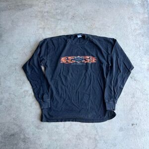 Dunn edwards y2k Flames Grunge 2000s Long sleeve tee Black Mens size XL